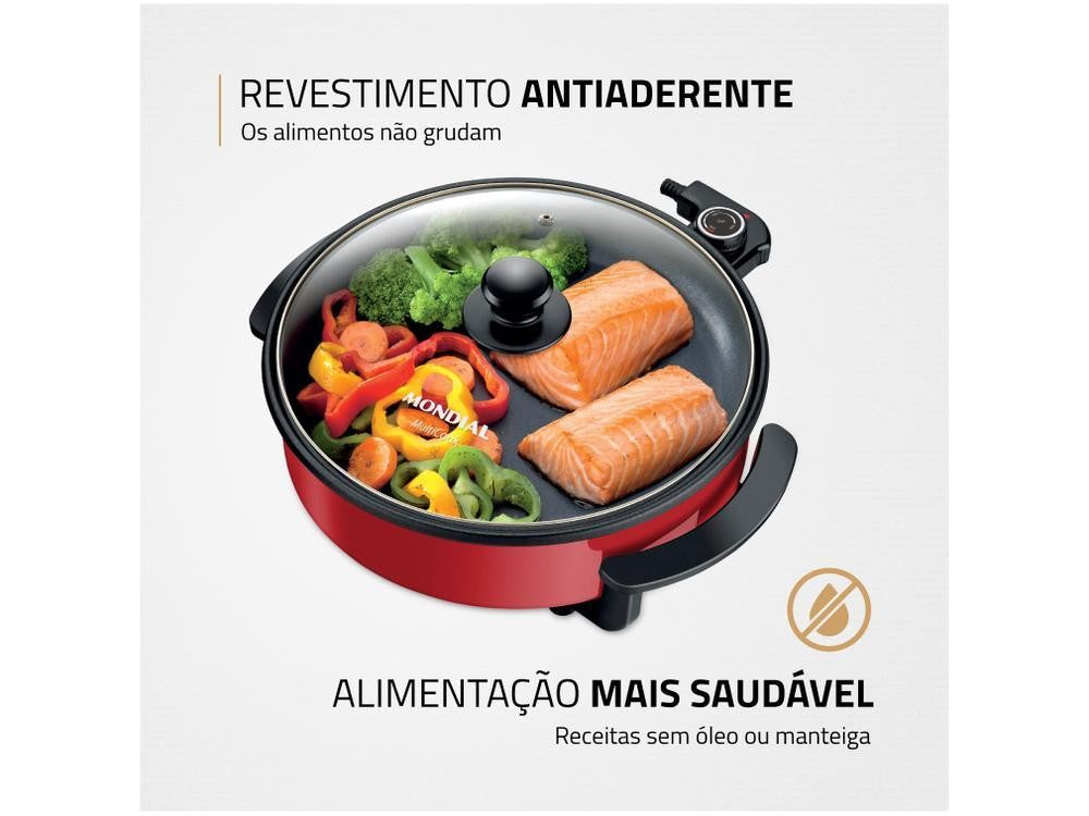 Panela Elétrica Multifuncional Grill Redonda - 220V