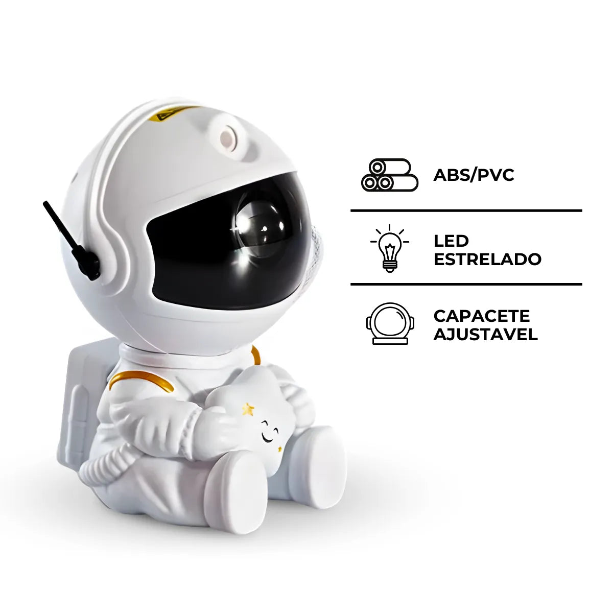 Astronauta Led Projetor Nebulosa Galáxia Estrelada