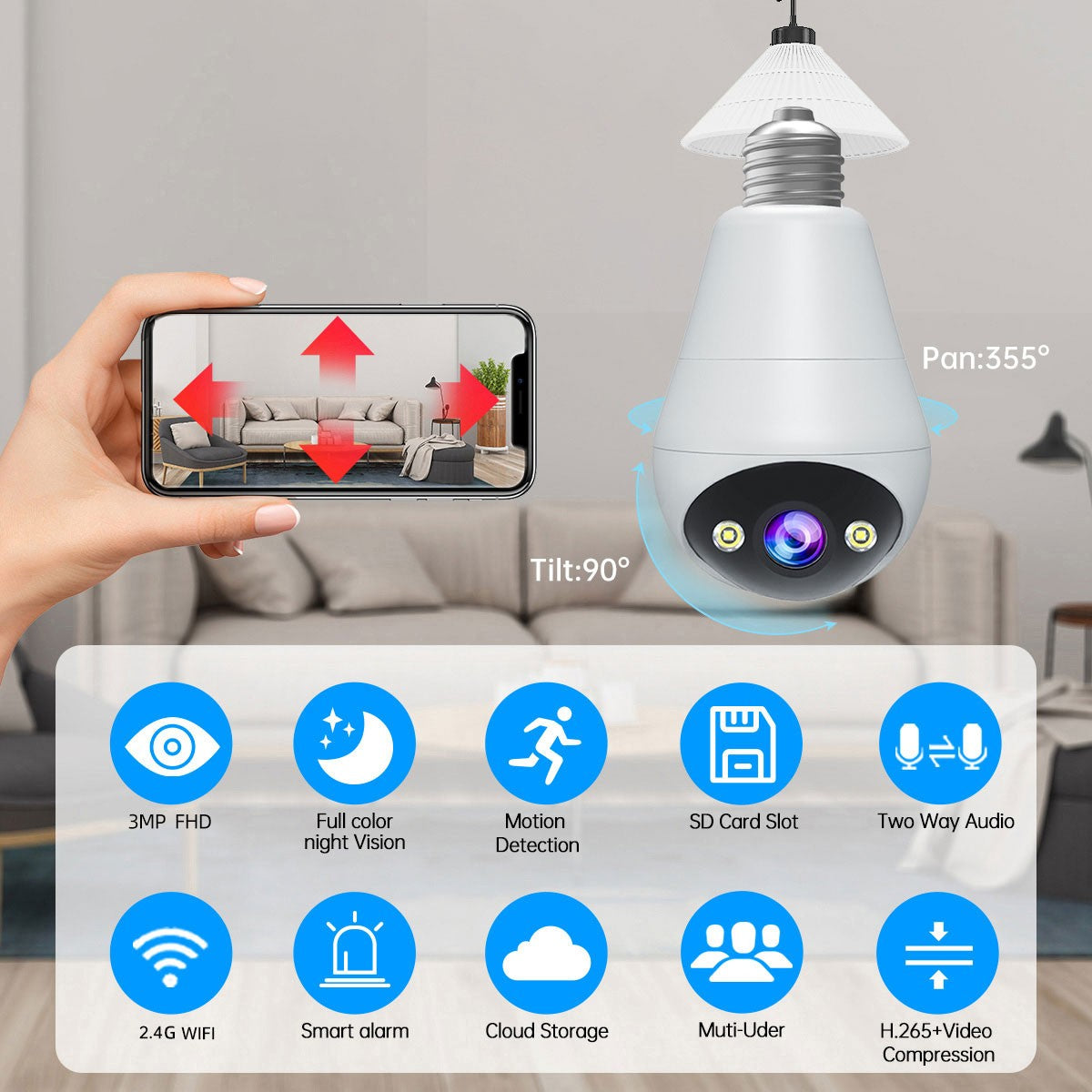 Câmera de vigilância 2K WiFi