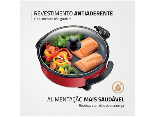 Panela Elétrica Multifuncional Grill Redonda - 220V