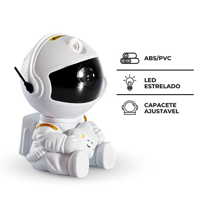 Astronauta Led Projetor Nebulosa Galáxia Estrelada