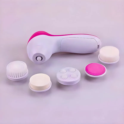 Escova Facial Elétrica 5 em 1 Portátil Esfoliante e Massagea
