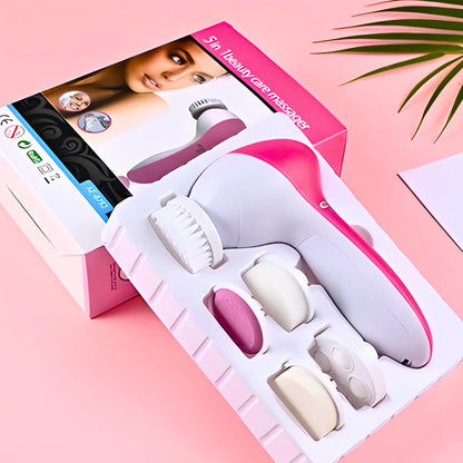 Escova Facial Elétrica 5 em 1 Portátil Esfoliante e Massagea