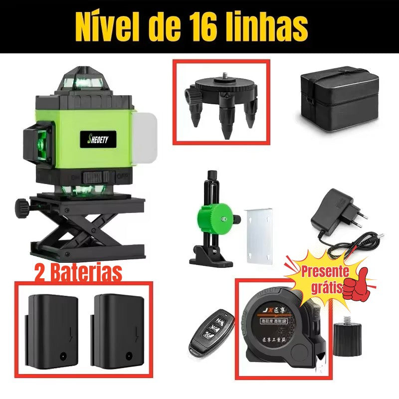 Nível de laser profissional 4D 8/16